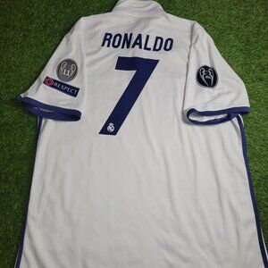 Cristiano Ronaldo Real Madrid 2016 2017 UEFA Home Soccer Jersey Shirt XL